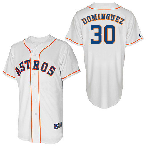 Matt Dominguez #30 Youth Baseball Jersey-Houston Astros Authentic Home White Cool Base MLB Jersey